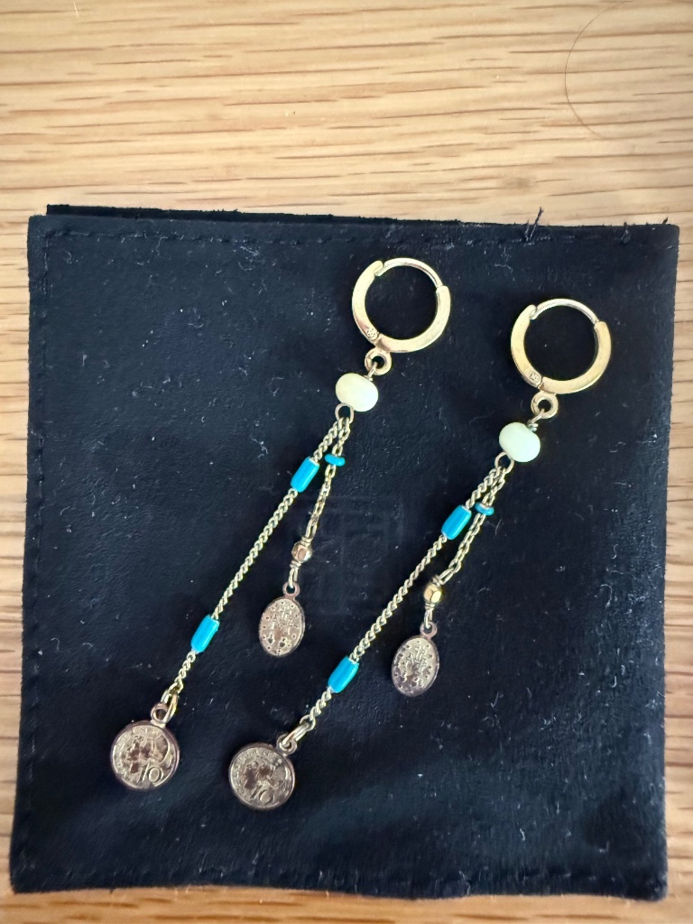 Isabel Marant Casablanca Gold Tone Brass Chain Drop Earrings